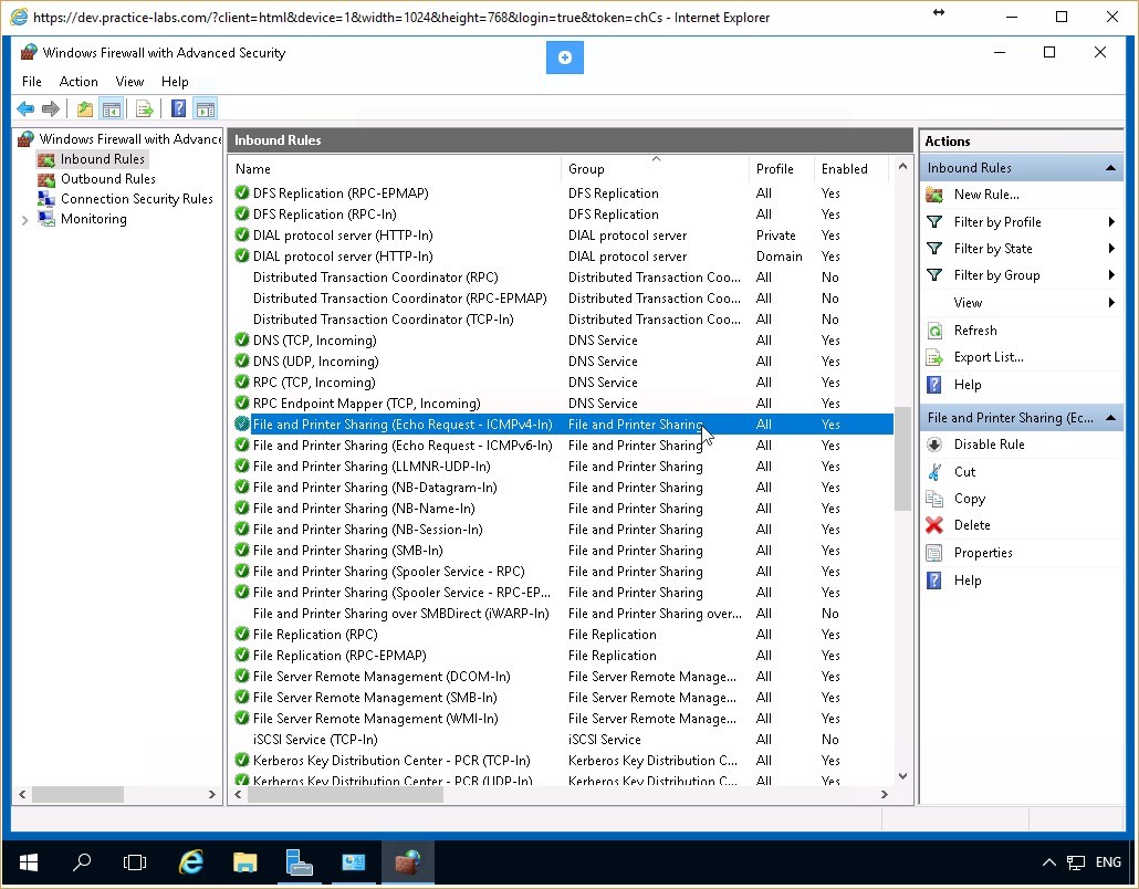 Figure 3.17 Screenshot of the PLABDC01 desktop